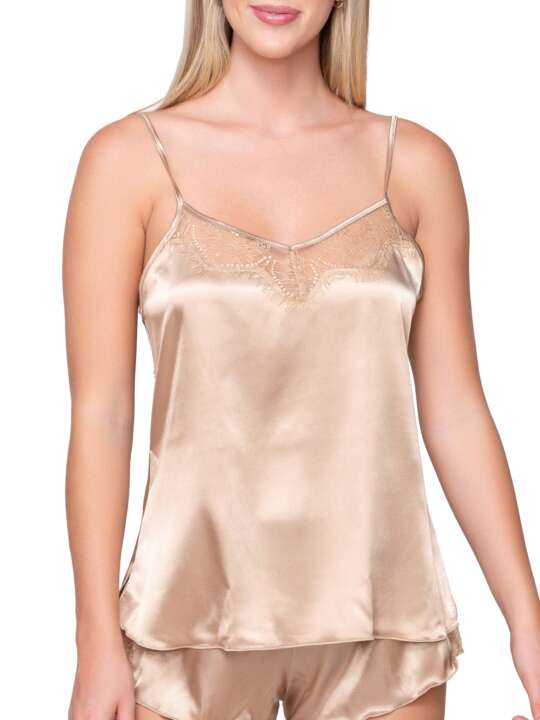 82001LU Strapless camisole top Prestige Satin Luna Splendida Beige face