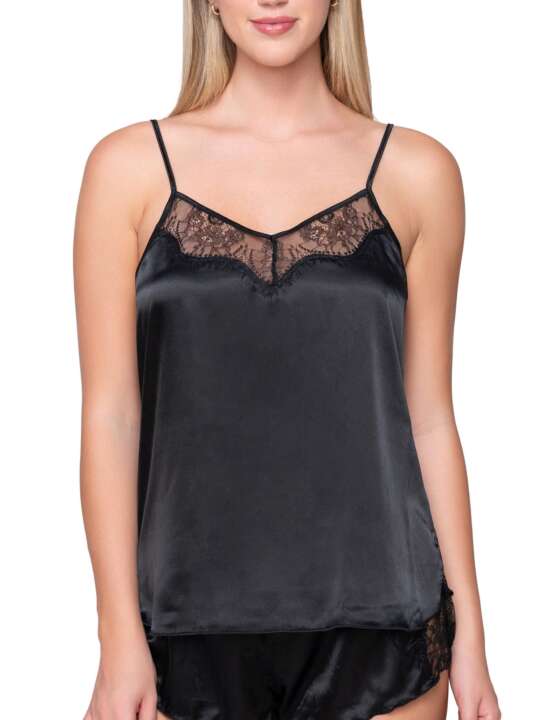 82001LU Strapless camisole top Prestige Satin Luna Splendida Black face