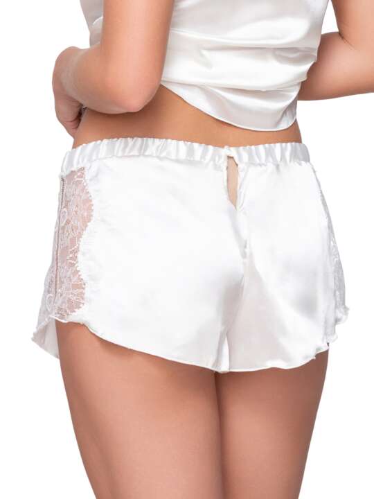 82002LU Short Bas pyjama Prestige Satin Luna Splendida Ivoire face