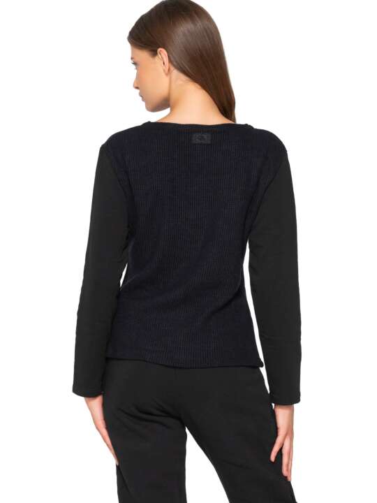 7000LUN Long-sleeved top Sweetened Luna Splendida Black face