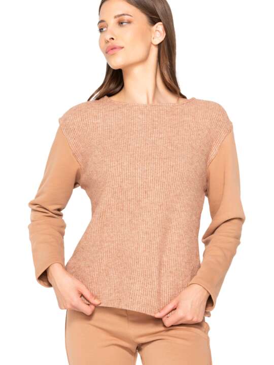 7000LUN Long-sleeved top Sweetened Luna Splendida Brown face