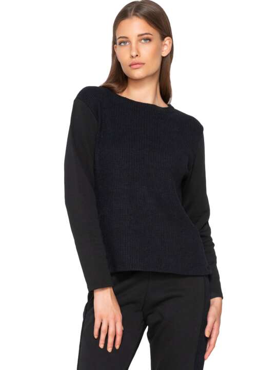 7000LUN Long-sleeved top Sweetened Luna Splendida Black face