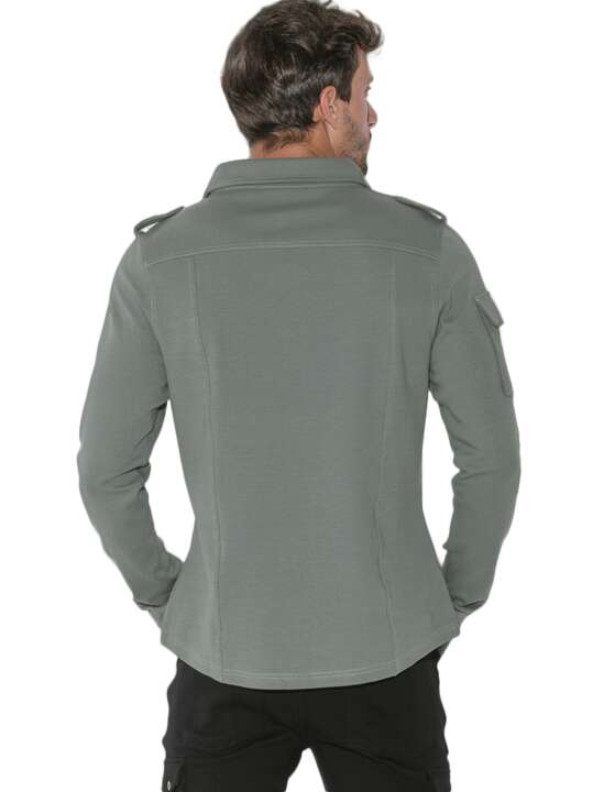 9724COD Veste de survêtement zippée Cargo Code22 Kaki face