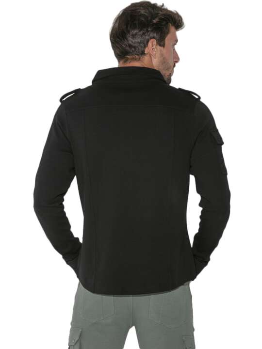 9724COD Veste de survêtement zippée Cargo Code22 Noir face