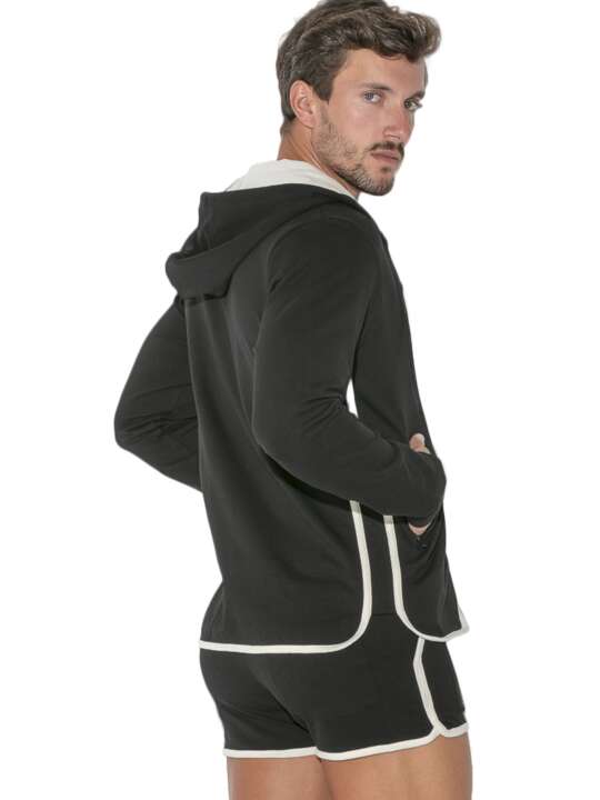 9815COD Veste de sport zippée à capuche Focus Code22 Noir face