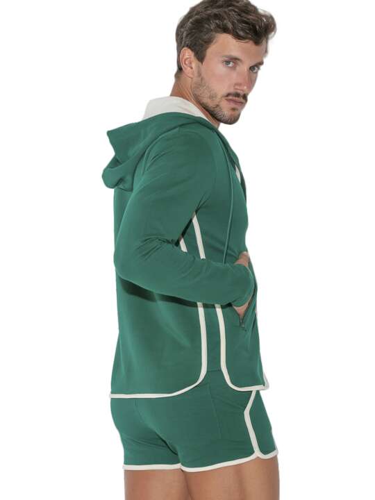 9815COD Veste de sport zippée à capuche Focus Code22 Vert face