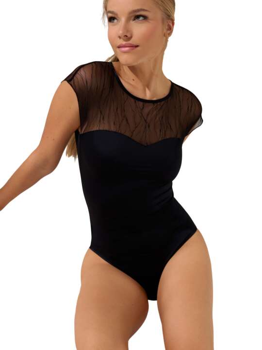 13115LI Body brésilien manches courtes Nightscape Lisca Noir face