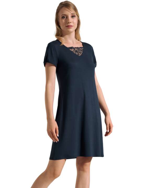 23413LI Chemise de nuit manches courtes Naty Lisca Bleu face