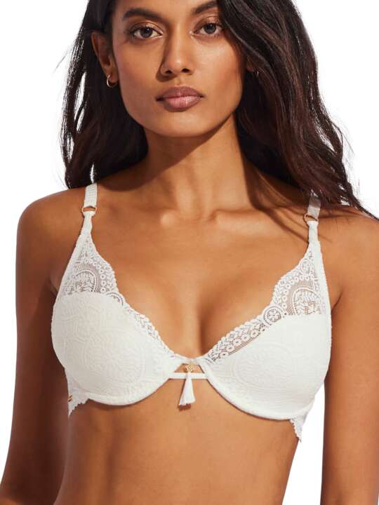 31115SE Soutien-gorge triangle préformé plongeant Matilda mariage Selmark Ivoire face