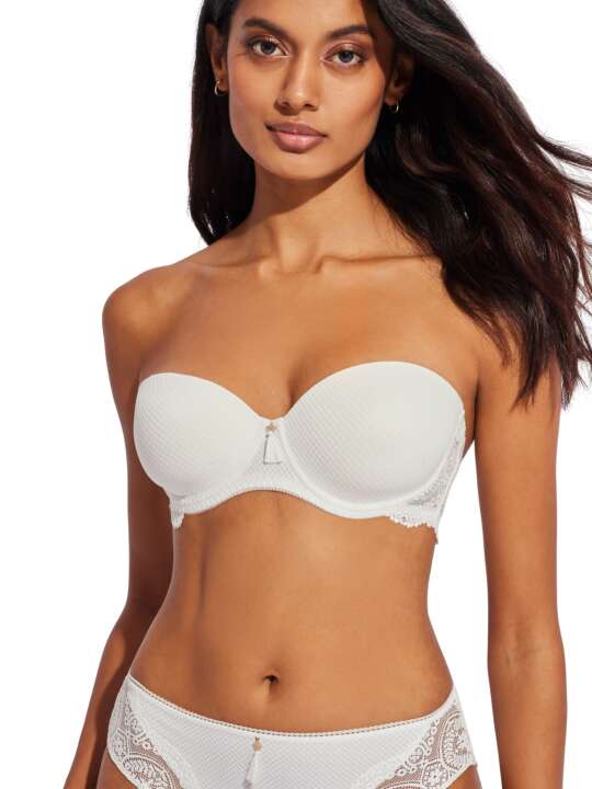 31116SE Soutien-gorge bandeau armaturé préformé Matilda mariage Selmark Ivoire face