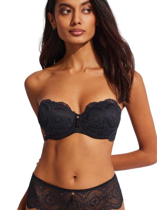 31126SE Soutien-gorge bandeau push-up Matilda Selmark Noir face