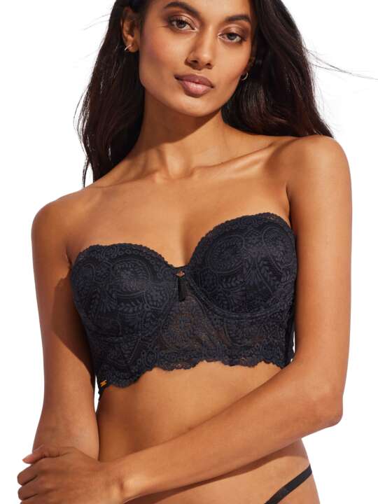 31140SE Soutien-gorge bustier balconnet Matilda Selmark Noir face