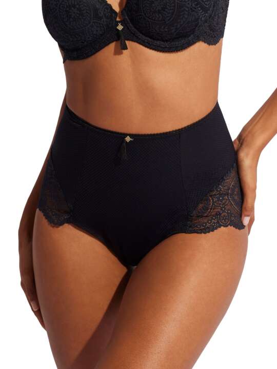 31190SE Slip gainant taille haute Matilda Selmark Noir face