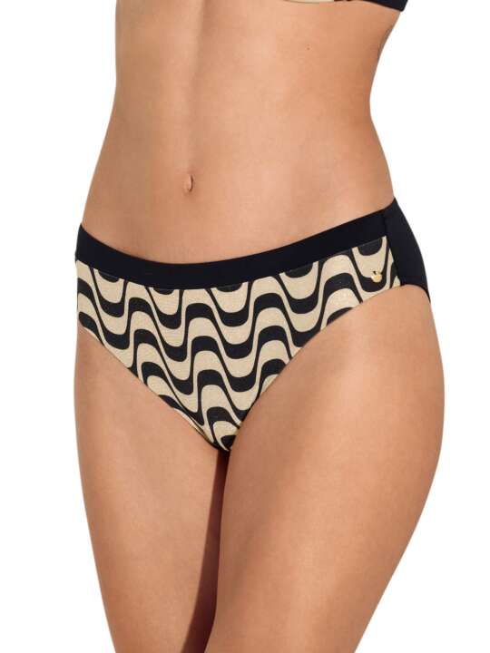 41650LI Bas maillot slip de bain taille haute Iceland Lisca Noir face