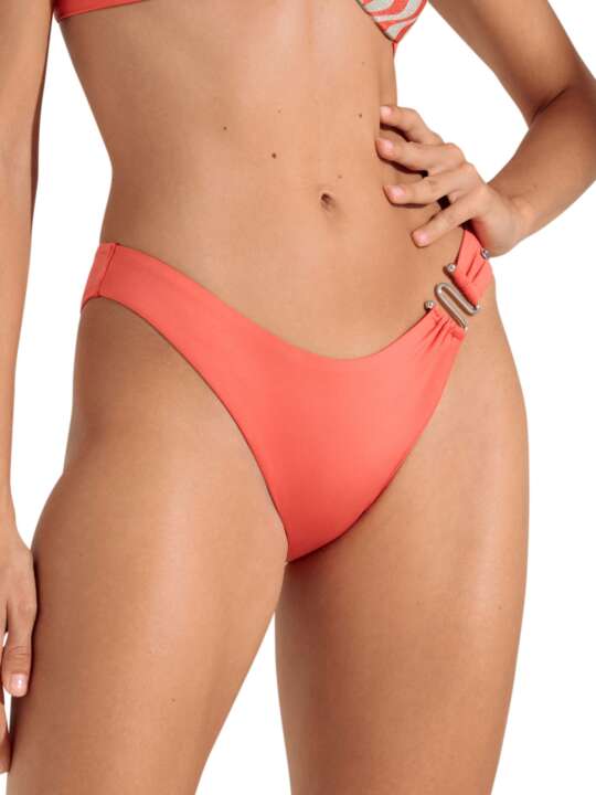 41652LI Bas maillot slip de bain bikini échancré taille basse Iceland Lisca Orange face