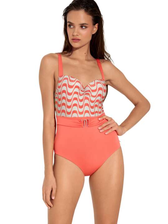 43532LI Maillot de bain une pièce préformé multipositions Iceland Lisca Orange face