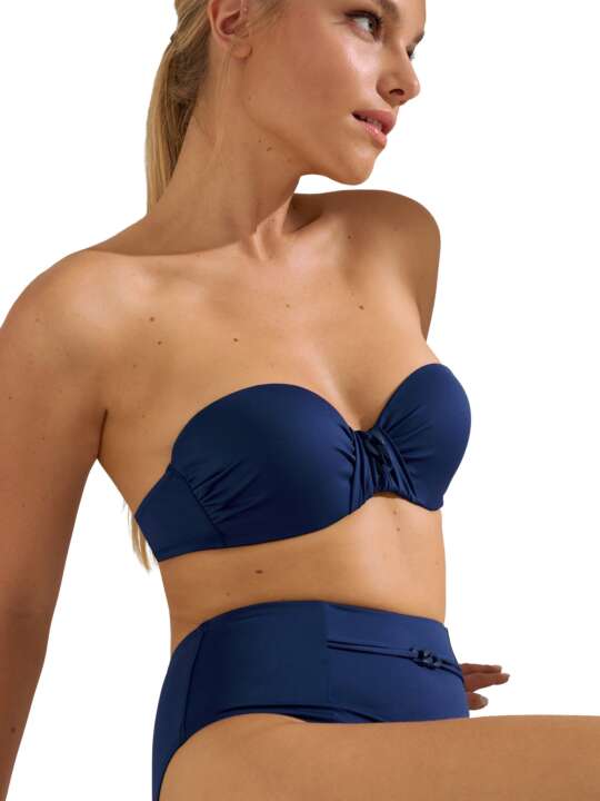 40725LI Haut maillot de bain bandeau balconnet préformé Palma Lisca Bleu Marine face