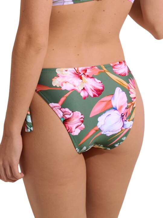 41662LI Bas maillot slip de bain à nouettes Rimini Lisca Vert face