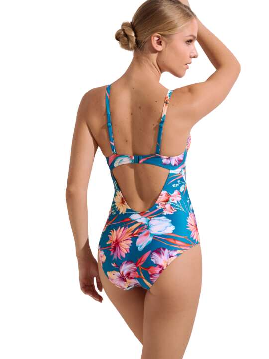 43536LI Maillot de bain une pièce préformé multipositions Rimini Lisca Bleu face