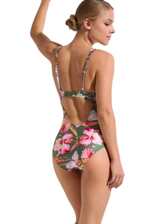 43536LI Maillot de bain une pièce préformé multipositions Rimini Lisca Vert face