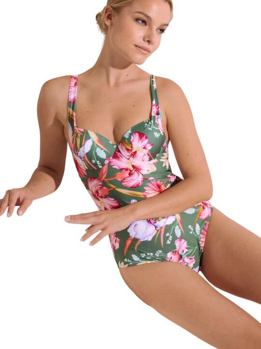 43536LI Maillot de bain une pièce préformé multipositions Rimini Lisca Vert face