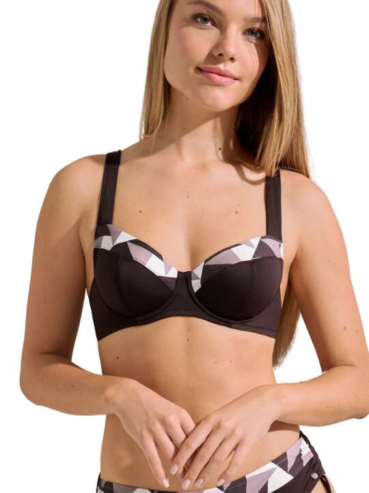 40727LI Haut maillot de bain armaturé Toulouse bonnets F à G Lisca Marron face