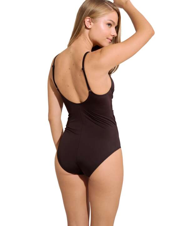 43528LI Maillot de bain une pièce préformé sans armatures Toulouse Lisca Marron face