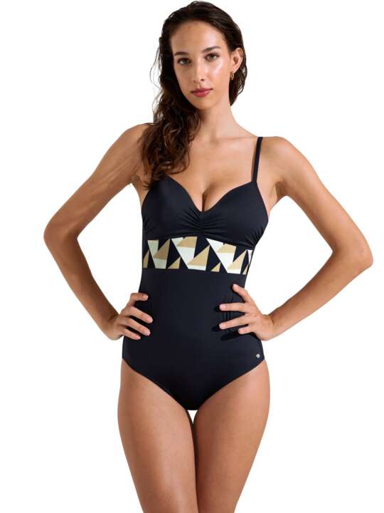 43528LI Maillot de bain une pièce préformé sans armatures Toulouse Lisca Bleu face