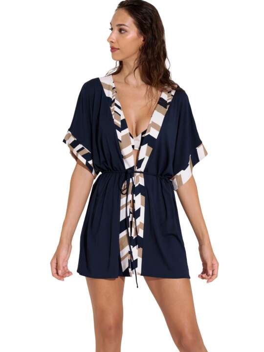 49568LI Caftan de plage Toulouse Lisca Bleu face