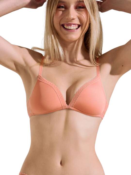 60517LI Underwired triangle bra Honey Lisca Cheek Coral face