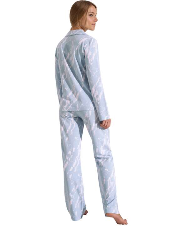 23421LI Pyjama pantalon chemise manches longues Naomi Lisca Bleu Ciel face