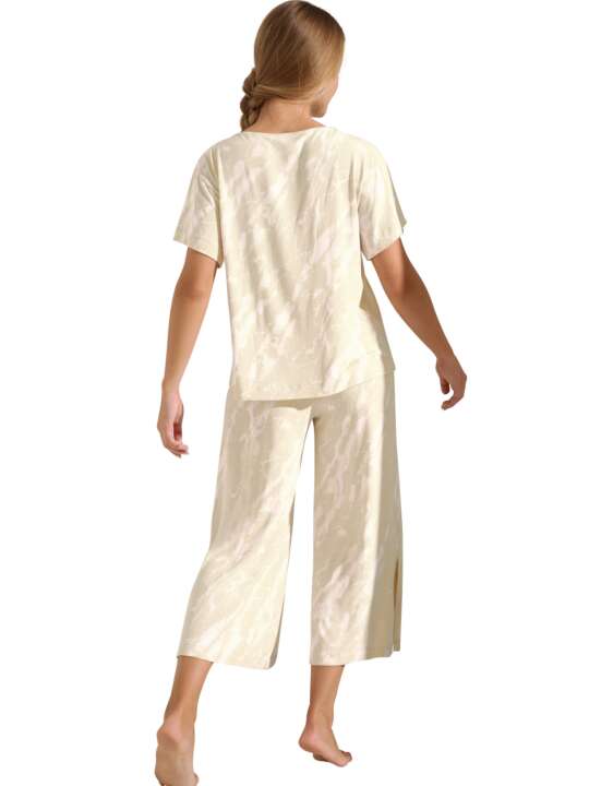23422LI Pyjama pantacourt t-shirt manches courtes Naomi Lisca Or face