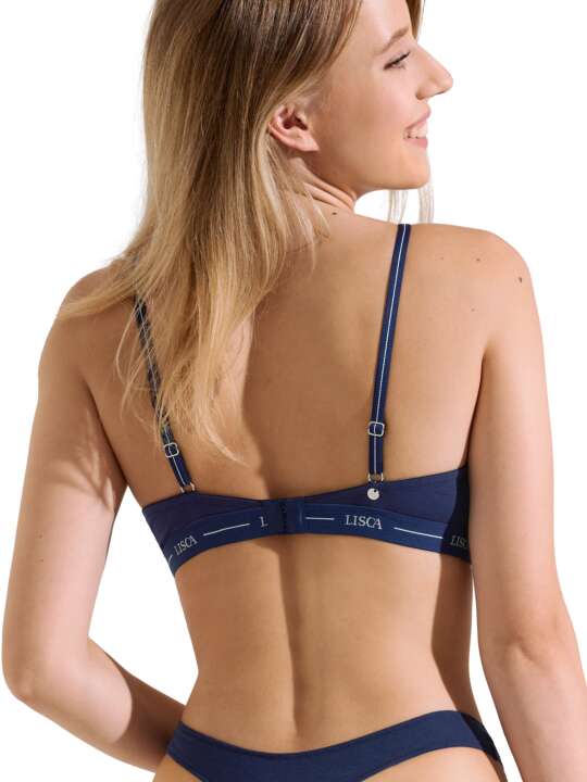 60518LI Soutien-gorge bralette triangle sans armatures Sunflower Lisca Cheek Bleu face