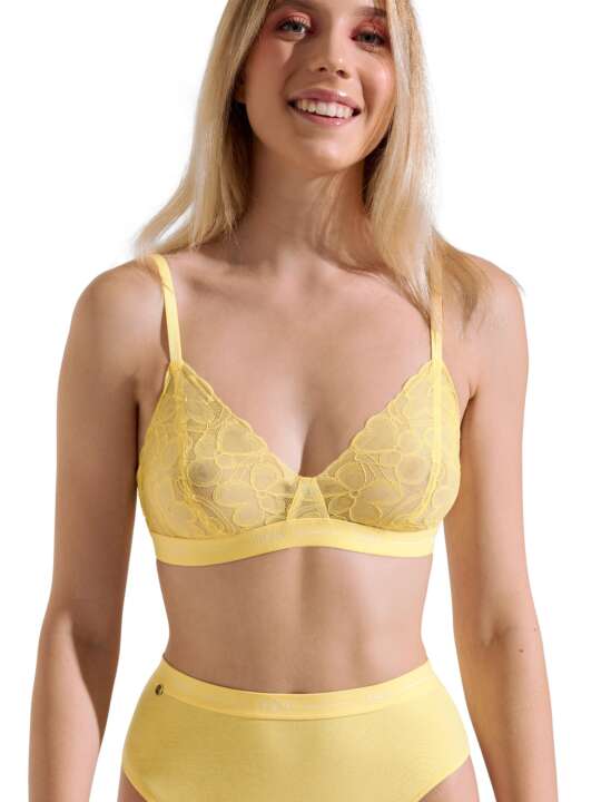 60518LI Soutien-gorge bralette triangle sans armatures Sunflower Lisca Cheek Jaune face