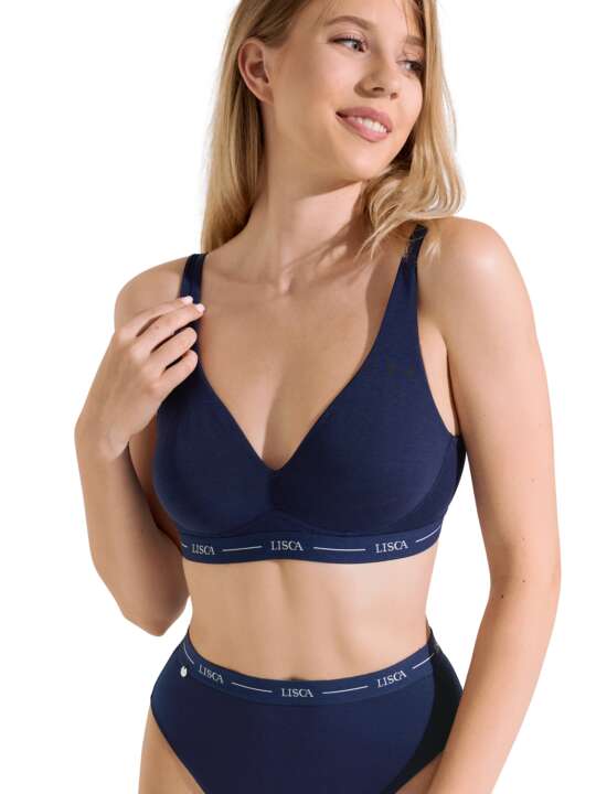 60519LI Soutien-gorge sans armatures Sunflower Lisca Cheek Bleu face