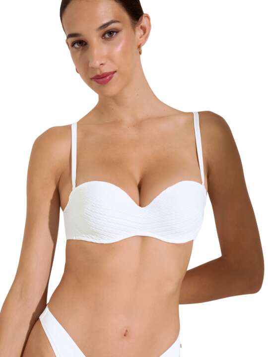 40743LI Haut maillot de bain bandeau balconnet préformé Sardinia Lisca Blanc face