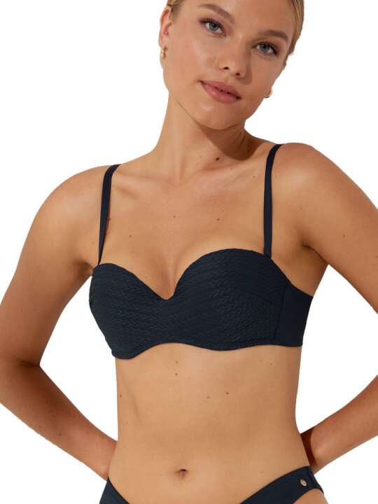 40743LI Haut maillot de bain bandeau balconnet préformé Sardinia Lisca Bleu face