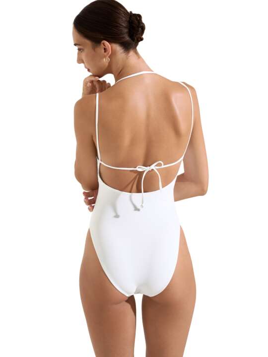 43535LI Maillot de bain une pièce sans armatures multipositions Sardinia Lisca Blanc face