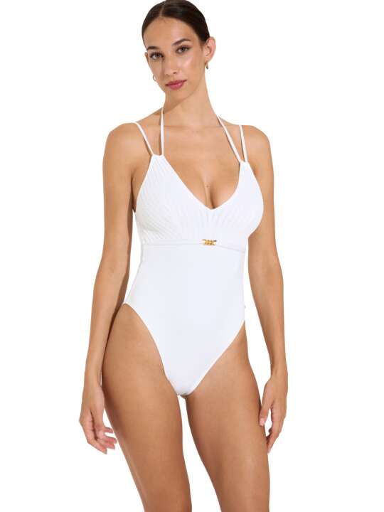 43535LI Maillot de bain une pièce sans armatures multipositions Sardinia Lisca Blanc face