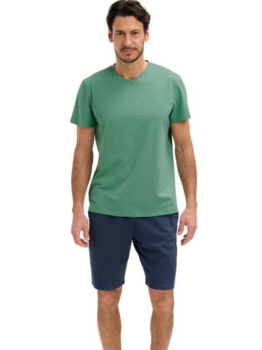 35028LI Pyjama short t-shirt Troy Lisca Men Vert face