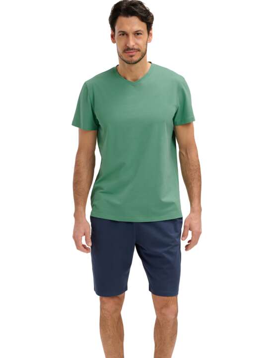 35028LI Pyjama short t-shirt Troy Lisca Men Vert face