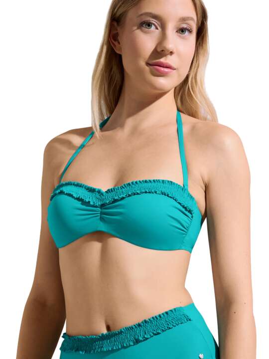 40709LI Haut maillot de bain bandeau préformé sans armatures Las Vegas Lisca Vert face