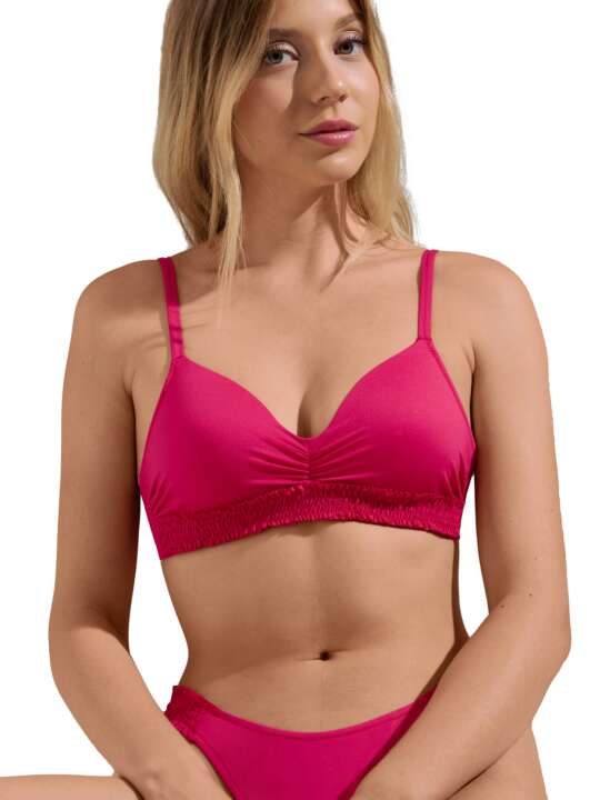 40710LI Haut maillot de bain préformé sans armatures Las Vegas Lisca Fuchsia face