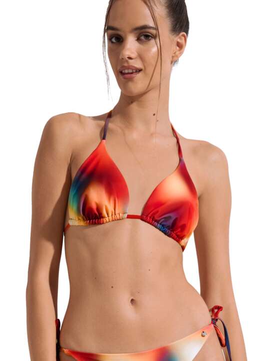 40760LI Haut maillot de bain triangle sans armatures Olympia Lisca Multicolore face