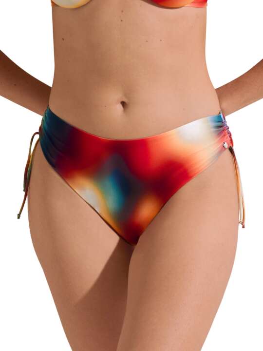 41669LI Bas maillot slip de bain taille haute côtés réglables Olympia Lisca Multicolore face