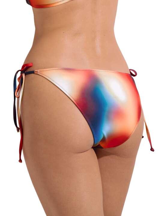 41670LI Bas maillot slip de bain taille basse à nouettes Olympia Lisca Multicolore face