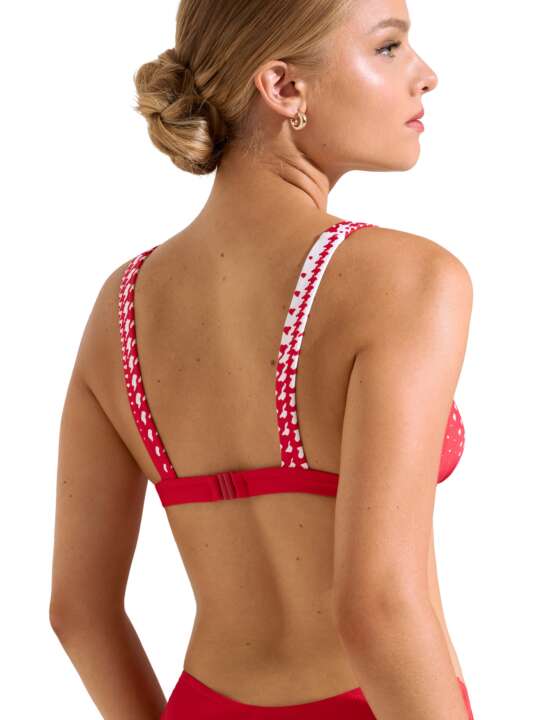 40755LI Haut maillot de bain triangle sans armatures Quito Lisca Rouge face