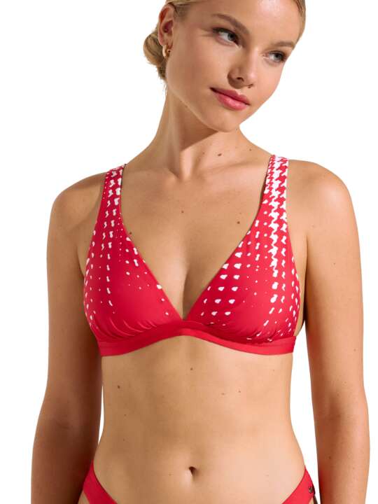 40755LI Haut maillot de bain triangle sans armatures Quito Lisca Rouge face