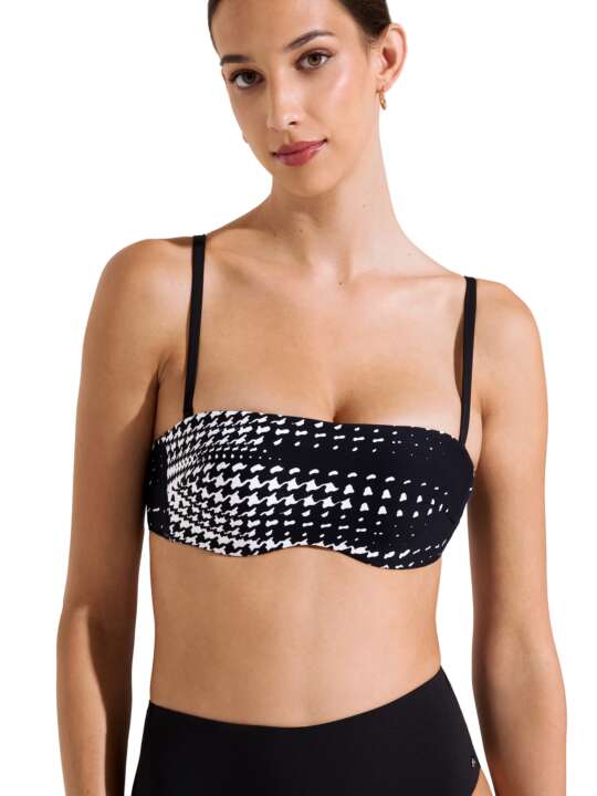 40756LI Bandeau swimming costume top Quito Lisca Black face