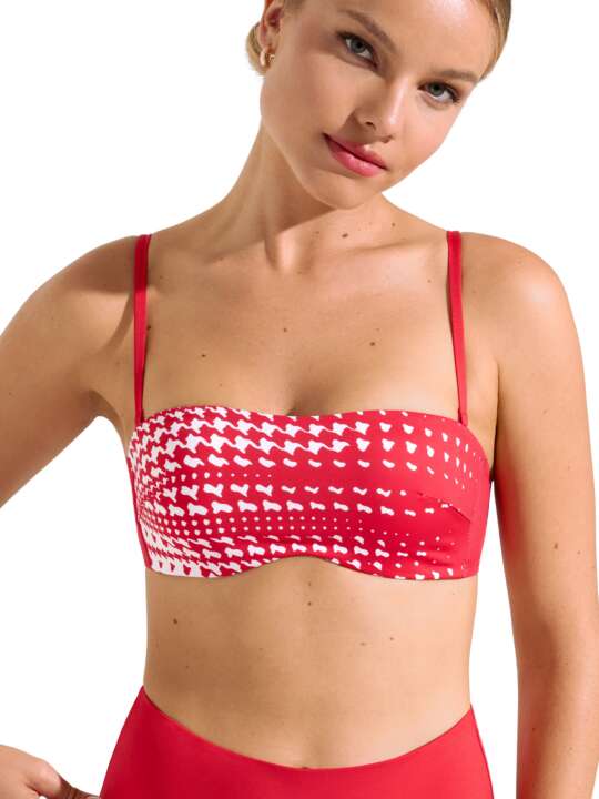 40756LI Bandeau swimming costume top Quito Lisca Red face